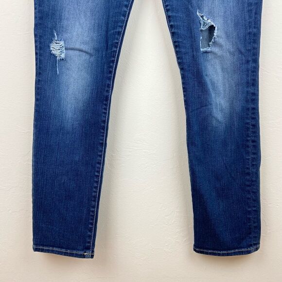 7 For All Mankind Josefina Skinny Boyfriend Lightly Distressed Jeans - Picture 5 of 8